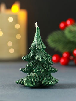 Свеча декоративная «Ёлочка», 7 см, зелёная, МИКС