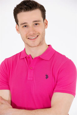 U. S. Polo Assn Мужская базовая футболка с воротником-поло цвета фуксии - U.s. polo assn фото 10