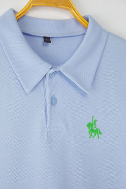 Bebe Mavisi Erkek Cocuk %100 Pamuk Bask?l? Polo Yaka Orme T-Shirt TKDSS25TS00081 - Trendyolmilla фото 6