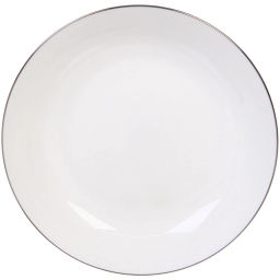 Тарелка фарфоровая "White magic Silver" 20см глубокая