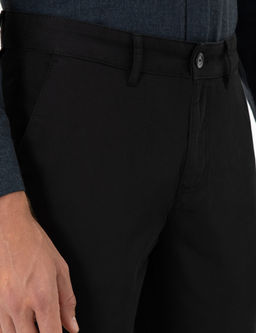 Siyah Slim Fit Basic Kanvas Pantolon