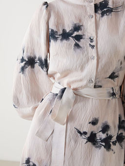 Bisiklet Yaka Desenli Elbise