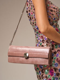 Клатч замшевый Deboro 30477 розовое серебро