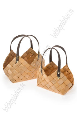 Корзины из секвойи 2 в 1, 30*17*30 см (SF-7968) светло-коричневый
