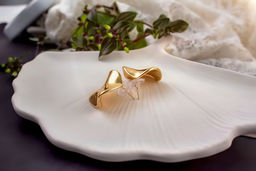 Серьги с эффектом мятого металла Круг  + Подарок