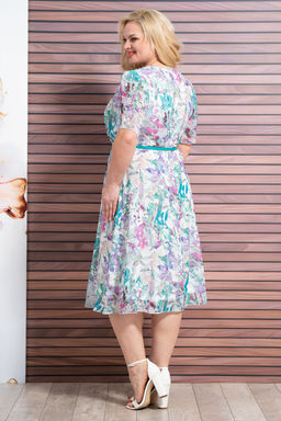 Платье ALANI 1926 сиреневые+бирюзовые цветы - Alani collection фото 4