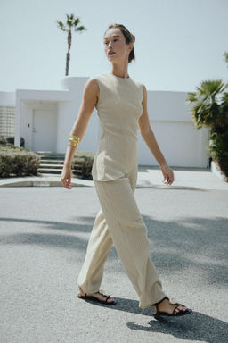 TEXTURED BAGGY TROUSERS - Zara фото 3