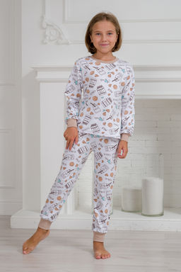 Пижама подростковая из интерлока Потешка молоко бежевый
