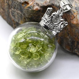 Кулон Шар с подвижными шариками из хризолита 20мм - Радуга камня фото 2