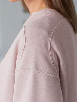 Свитшот свободный из петельчатого футера двухнитки с эластаном - Vilatte фото 2