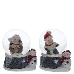 Фигурка декоративная "Снеговик" в стекл шаре, L5,5 W5 H6 см, 2в.