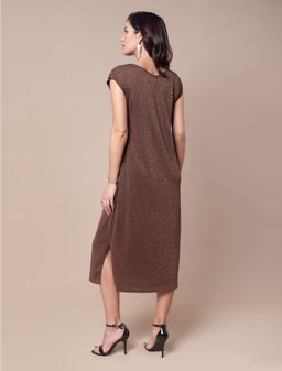 VILATTE / Платье тонкой вязки из хлопка и вискозы с мягким люрексом  фото 4