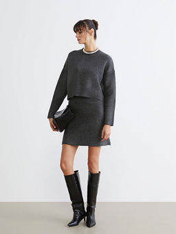 Bisiklet Yaka Oversize Kad?n Triko Kazak