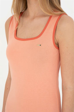 Женское трикотажное платье цвета лосося - U.s. polo assn фото 7