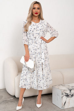 Платье Хелен (белый/синий принт) Р11-2075/11 - Николь фото 4