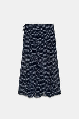 FALDA MIDI LUNARES / Marino / Blanco - Zara фото 7
