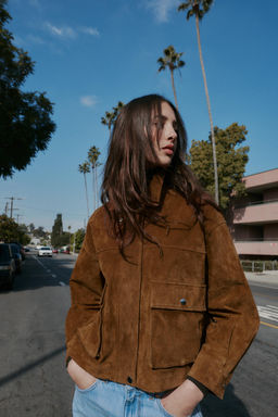 CAZADORA BOMBER 100% PIEL / whiskey - Zara фото 2