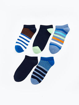 Renk Bloklu Erkek ?ocuk Patik ?orap 5li