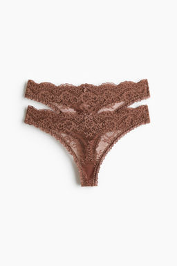 Pack de 2 bragas thong de encaje - H&m фото 3