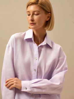 Рубашка женская Лён Белый - Modamica фото 34