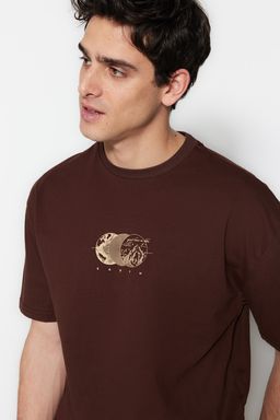 TRENDYOL MAN Siyah Oversize/Genis Kesim Bask?l? %100 Pamuklu T-Shirt TMNSS23TS00261 - Trendyolmilla фото 13