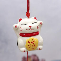 Сувенир керамика колокольчик Манеки-неко Семья 5х6,5х6,5 см