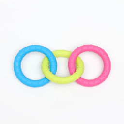 Игрушка жевательная Всегда вместе!, TPR, 18,5 см, сине/розово/жёлтая - Пижон фото 3