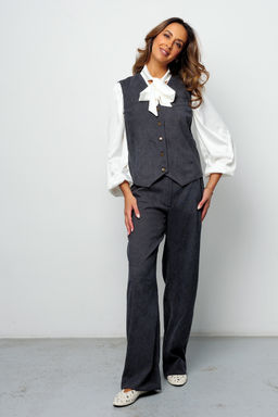 Костюм брючный вельветовый с жилеткой 399GRY