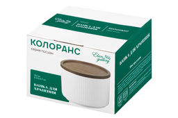 Банка д/хранения и запекания 250 мл 9,3*9,3*7 см Полоски + дер. крыш.-подстав. с сил. упл., белая - Elan gallery фото 11