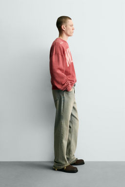 WASHED CONTRAST PRINT SWEATSHIRT - Zara фото 4