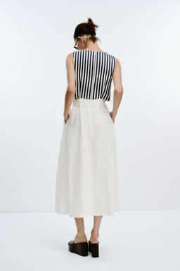 BELTED LINEN BLEND LONG DRESS - Zara фото 3