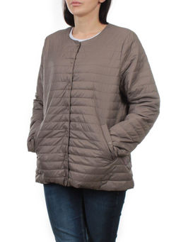 K-527 GRAY BROWN Куртка демисезонная стеганая женская (70 гр. холлофайбер) - Fashion фото 5