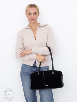 Сумка женская кожаная 98409SP black Velina Fabbiano-Safenta в Новосибирске