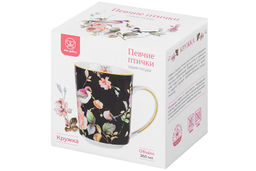 Кружка 360 мл 12*8,5*10,5 см Певчие птички на черном NEW BONE CHINA - Elan gallery фото 12