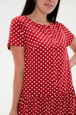 Платье женское из кулирки Кармелита горошек красный - Амадэль фото 11
