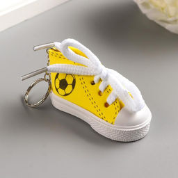 Цена за 12 шт. Брелок для ключей на кольце «Футбольный кед», резина, 4×3.3×7 см, МИКС