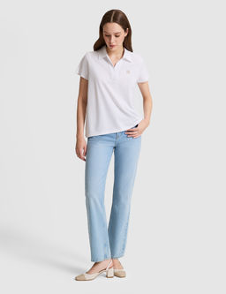 Beyaz Comfort Fit Polo Yaka Ti__rt