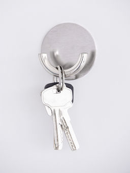 Крючок на липучке круглый, 5,3x2,5 серый нержавеющая сталь - Denastia фото 5