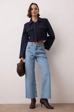 Mavi Normal Bel Paca Kesikli Straight Jeans TWOAW26JE00283