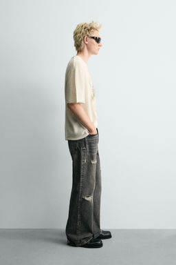 CONTRAST PRINT KNIT T-SHIRT - Zara фото 4