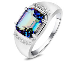 Кольцо, мистик кварц синий, Вивиан