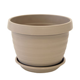 Пластиковый горшок Толедо, D 20, фраппе с поддоном