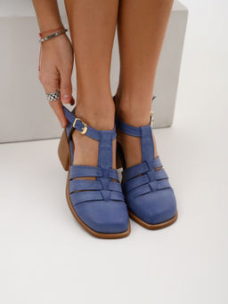 Босоножки 5036.23663bе.Вакса джинс+коричневый