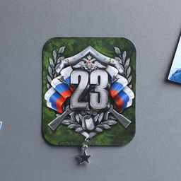 Цена за 3 шт. Магнит с подвеской на 23 февраля 23 Февраля, 6?7 см