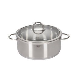 1296 GIPFEL Кастрюля SIGNO 32x13см/9,6 л со стеклянной крышкой, c капсульным дном. Материал: нерж. сталь 18/10. Толщина: 0,8мм