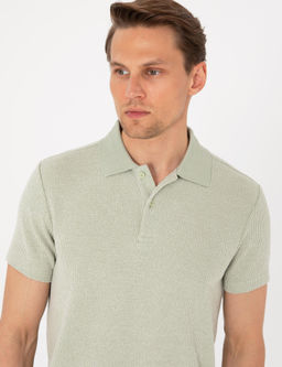 Haki Slim Fit _rme Dokulu Polo Yaka Ti__rt - Pierre cardin фото 2
