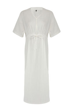 Trendyolmilla Haki Midi Dokuma Buzgu Detayl? Muslin Plaj Elbisesi TBESS25EL00008 фото 10