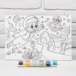 Картина по номерам на подрамнике Космическое путешествие 2030 см - Школа талантов фото 2