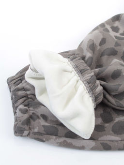 869-3 GRAY/LEOPARD Костюм спортивный зимний женский (95% хлопок, 5% полиэстер)