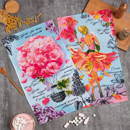 Набор кухонных полотенец Доляна. Самая очаровательная, 2 шт., голубые, 35?60 см